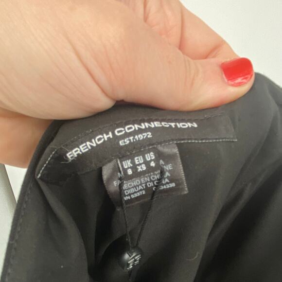 French Connection Women's Black Whisper Mini Dress With Tulle Size 4 NEW $158 - Picture 5 of 15